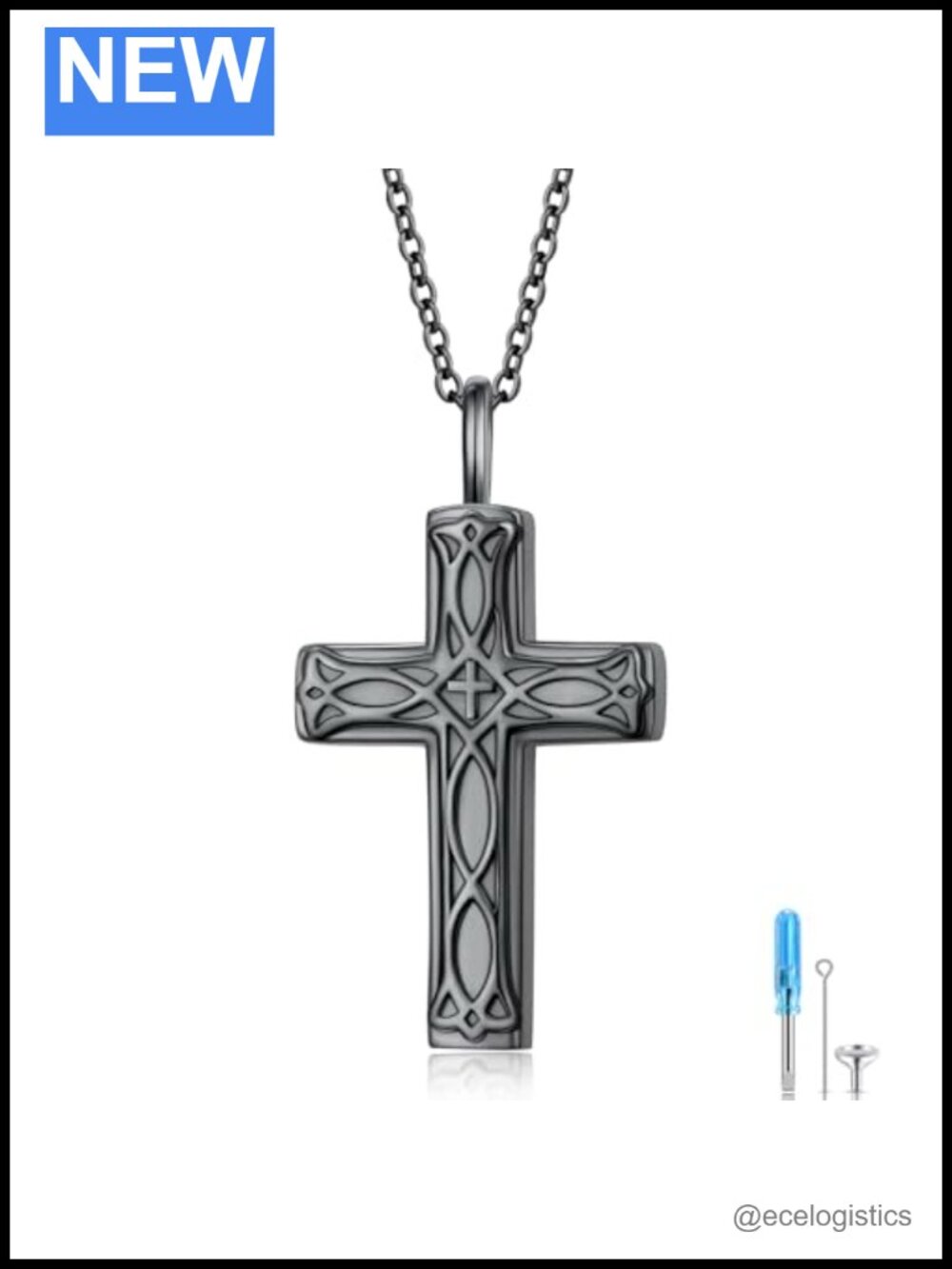 Sterling Silver Celtic Cross Urn Necklace Infinity Knot Memorial Jewelry